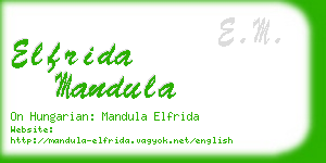 elfrida mandula business card